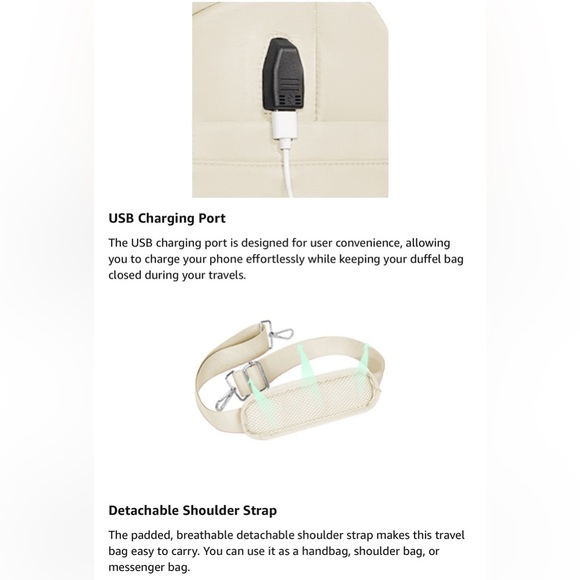 $15 (ππΌππ πΎππΌππΎπ)ETRONIK BIEGE GYM/USB DUFFEL BAG - Picture 8 of 16